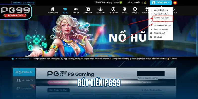 Rút tiền PG99